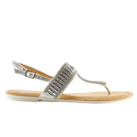 Infradito con pietre d'argento 6700 Argento grigio