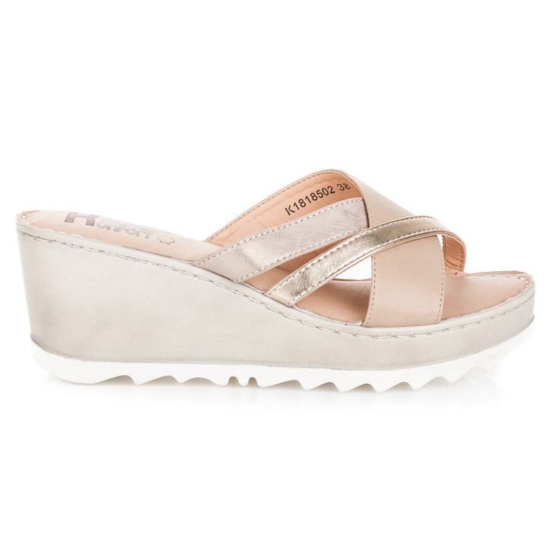 Kylie Ciabatte con zeppa marrone