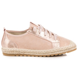 Seastar Espadrillas in suede con lacci rosa