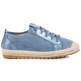 Seastar Espadrillas in pelle scamosciata con lacci blu