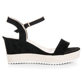 Seastar Sandali espadrillas con zeppa nero