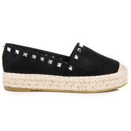 Coura Espadrillas in camoscio sulla piattaforma nero