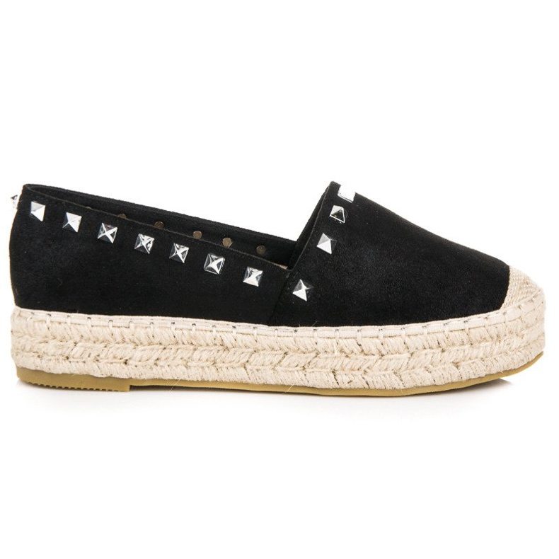 Coura Espadrillas in camoscio sulla piattaforma nero