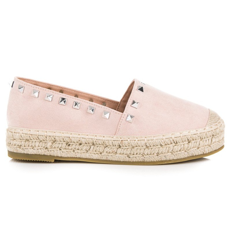 Coura Espadrillas in camoscio sulla piattaforma rosa