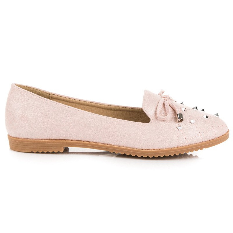 Coura Mocassini in pelle scamosciata rosa
