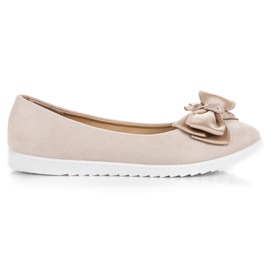 Comer Ballerine in camoscio con fiocco marrone
