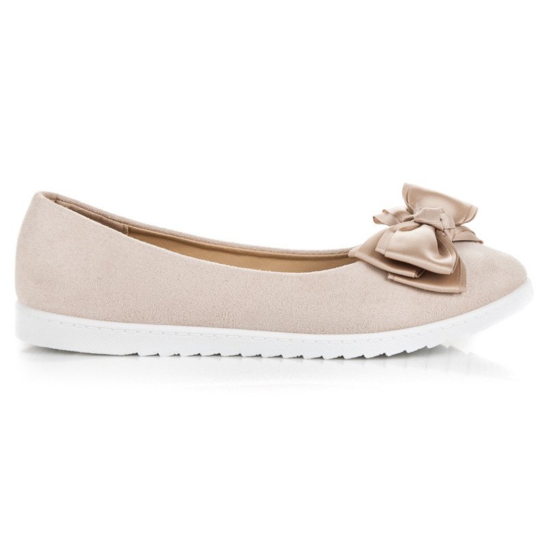 Comer Ballerine in camoscio con fiocco marrone