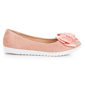 Comer Ballerine in camoscio con fiocco rosa
