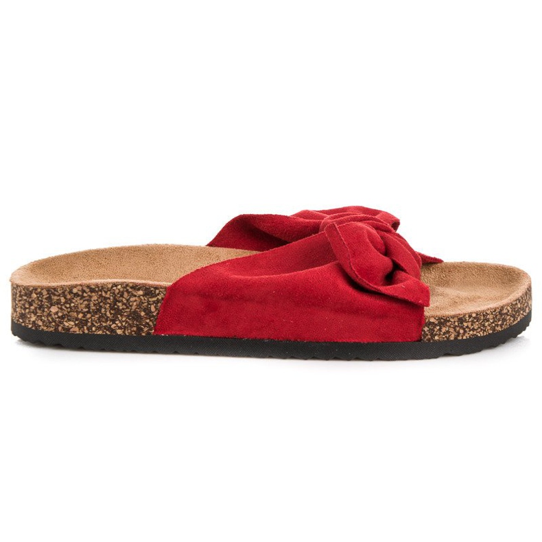 Queen Vivi Ciabatte in camoscio con fiocco rosso