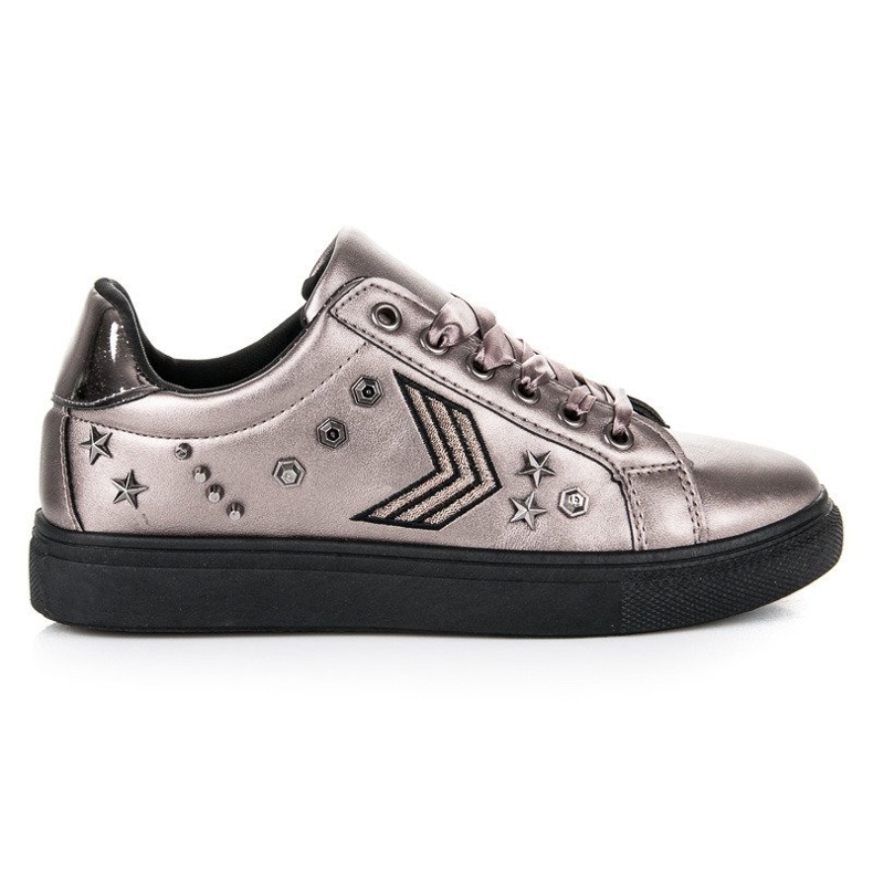 Sneakers militari alla moda grigio multicolore rosa