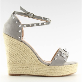 Espadrillas grigie su zeppe grigio 100-862SC grigio