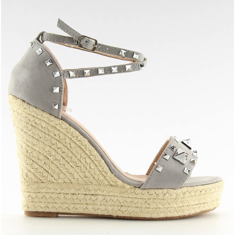 Espadrillas grigie su zeppe grigio 100-862SC grigio
