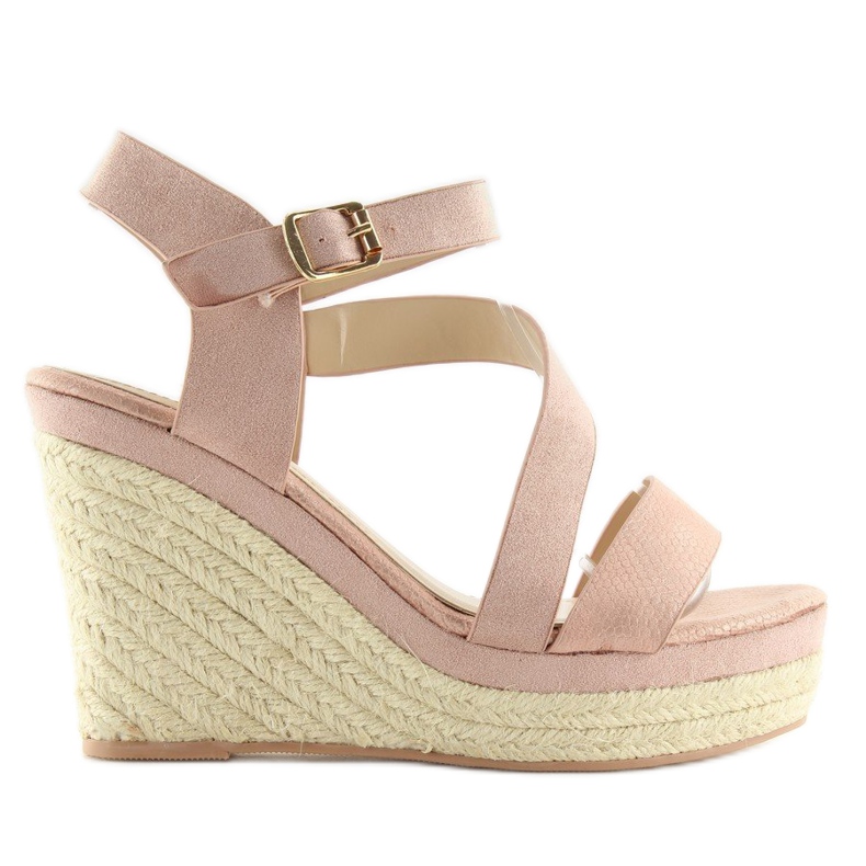 Espadrillas su zeppe rosa 333-8 Rosa