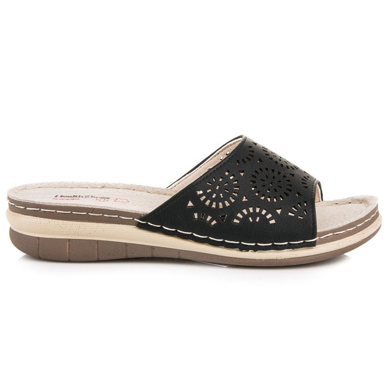 Hasby Ciabatte da donna traforate nero