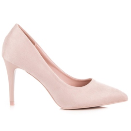 Tacchi in pelle scamosciata cipria rosa