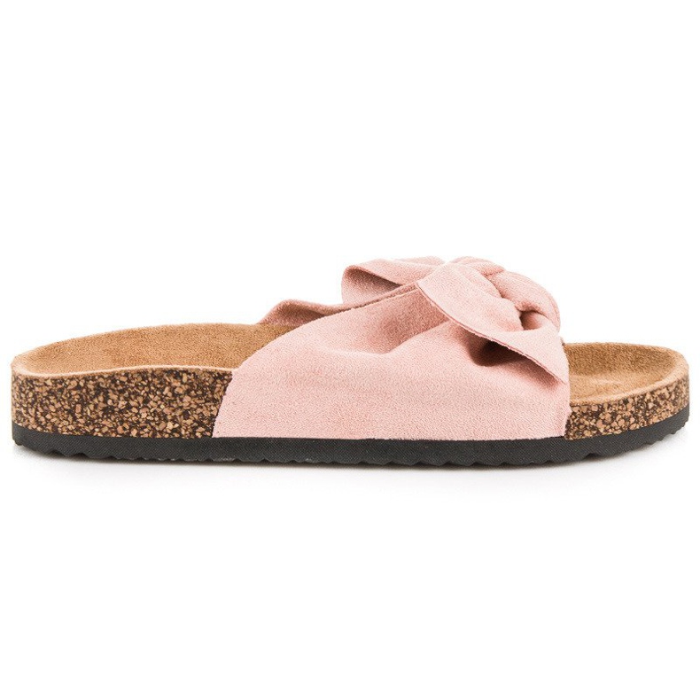 Queen Vivi Ciabatte in camoscio con fiocco rosa