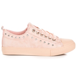 Sneakers rosa con fiocco