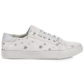 Sneakers in camoscio con stelle grigio