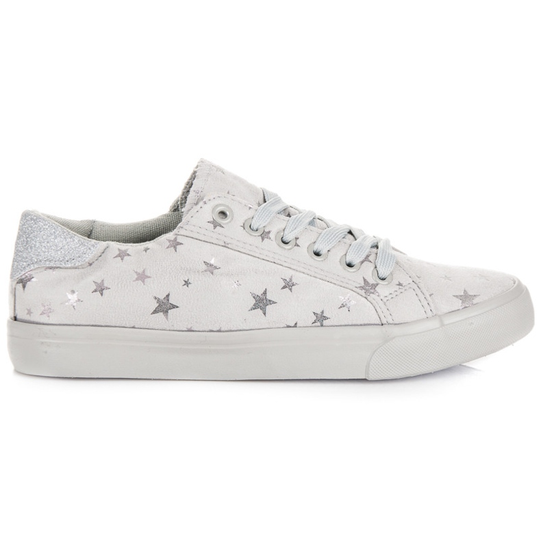 Sneakers in camoscio con stelle grigio