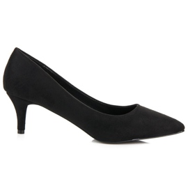 Scarpe col tacco in camoscio nero