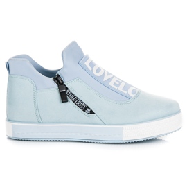 Ideal Shoes Sneakers in camoscio blu