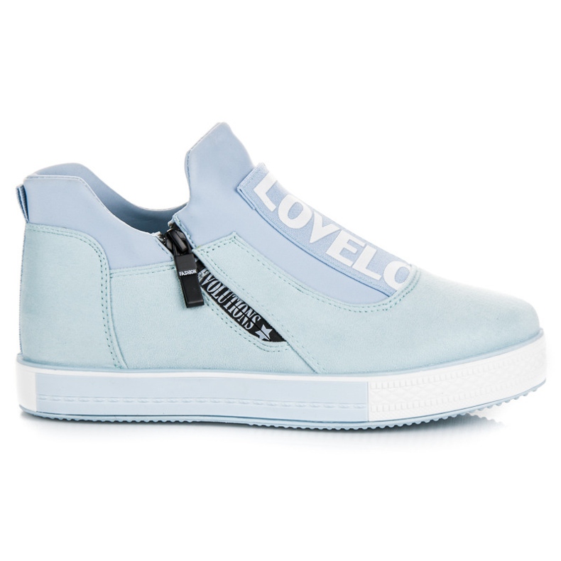 Ideal Shoes Sneakers in camoscio blu