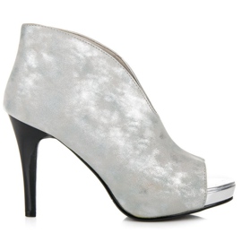 Vinceza Stivali a punta aperta grigio