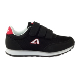 American Club Scarpe sportive Sneakers nere americane in velcro rosso nero