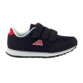 American Club Sneakers sportive con velcro blu navy americane rosso