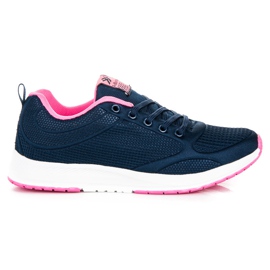 Ax Boxing Scarpe in tessuto blu navy rosa