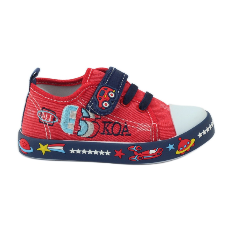 American Club Sneaker americane con soletta in pelle blu navy rosso