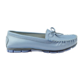 Mocassini in pelle con fiocco Filippo 004 blu