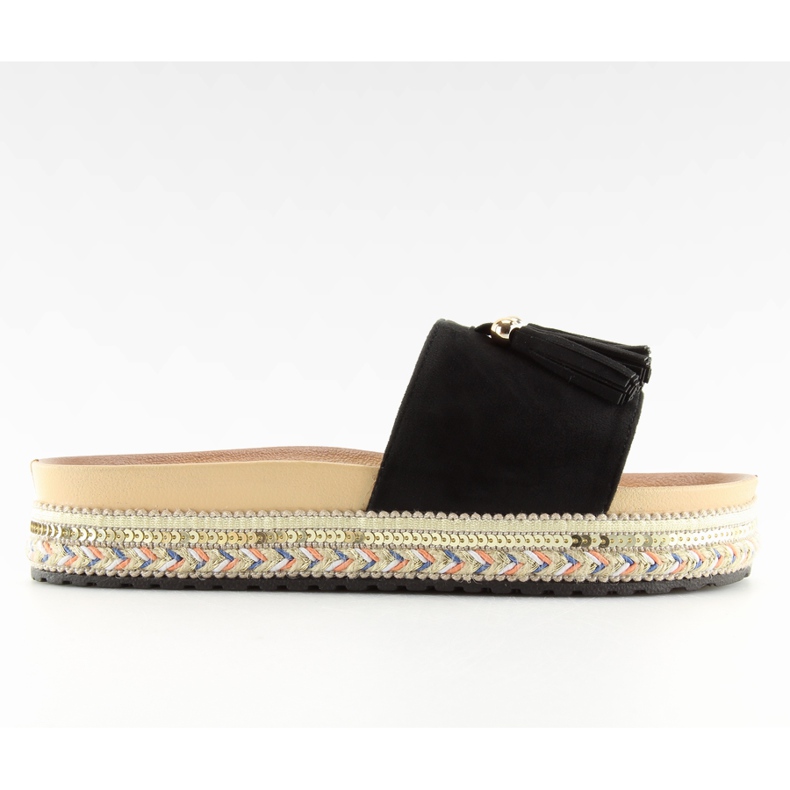 Pantofole nere da donna nere LS-93 nere nero