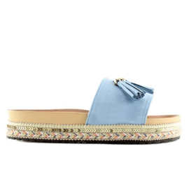 Ciabatte da donna blu LS-93 LT.BLUE