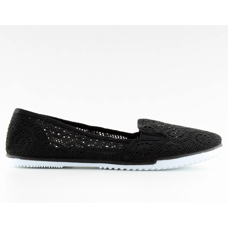 Slipony in pizzo nero MN70 nero