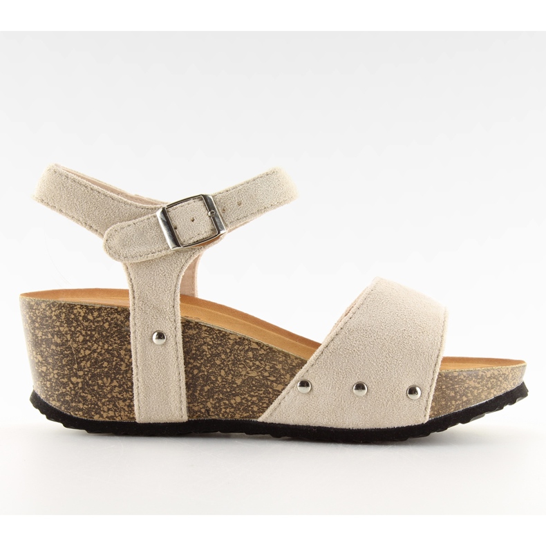 Sandali su una suola in sughero beige beige