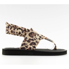 Sandali in cotone leopardato DD82P Leopard marrone