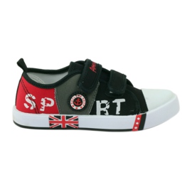American Club Sneakers da bambino americane sneakers in pelle rosso grigio nero