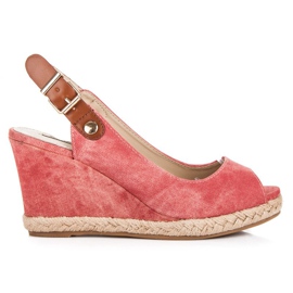 Rax Max Comodi sandali con zeppa rosso