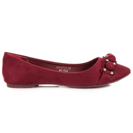 Ideal Shoes Ballerine bordeaux alla moda rosso