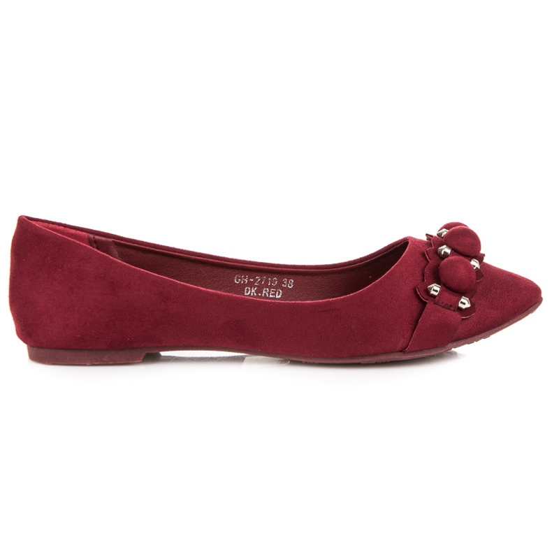 Ideal Shoes Ballerine bordeaux alla moda rosso