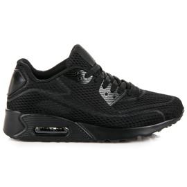 Sneakers in tessuto allacciate nero