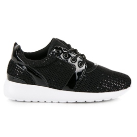 Sneakers alla moda con paillettes nero