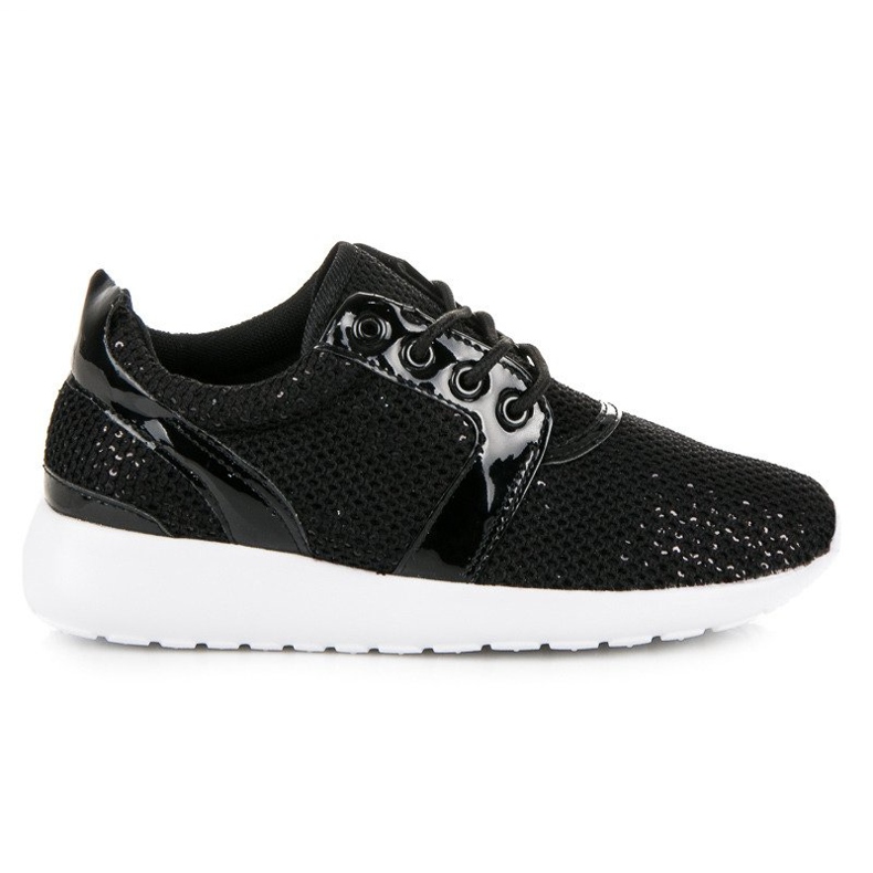 Sneakers alla moda con paillettes nero