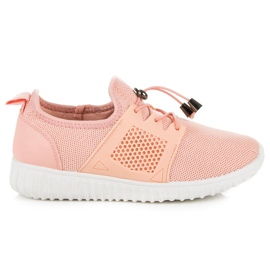 Sneakers color salmone con guardolo rosa
