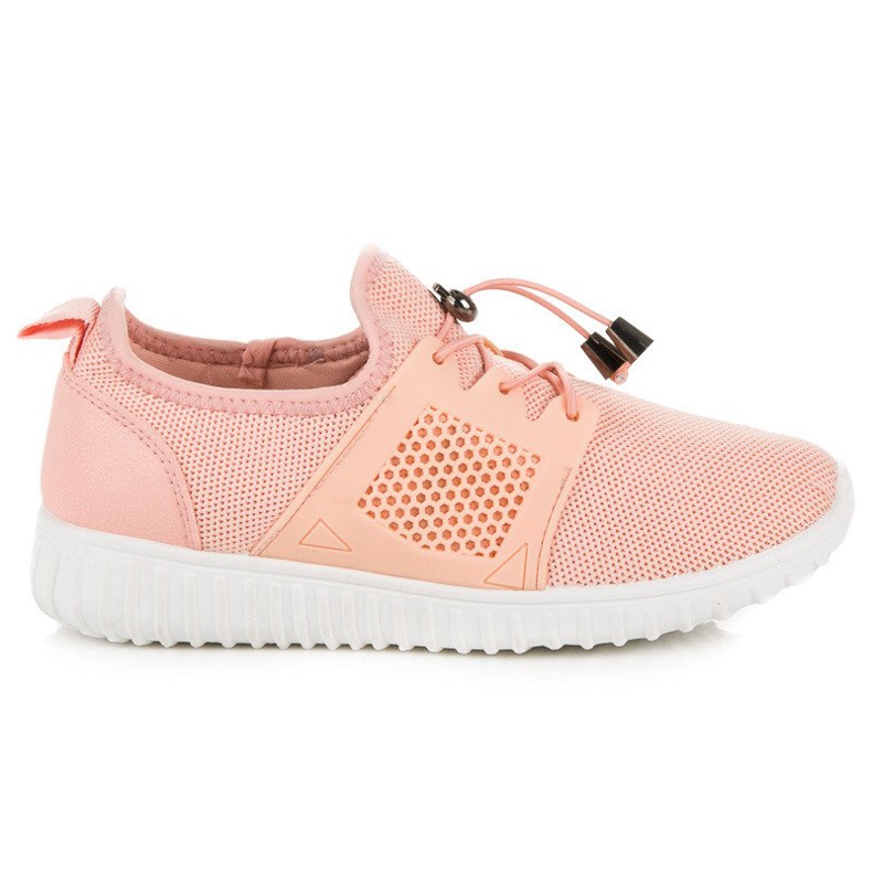 Sneakers color salmone con guardolo rosa