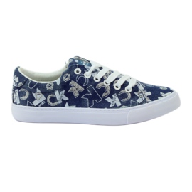 American Club Sneaker americane in denim glitterato blu navy
