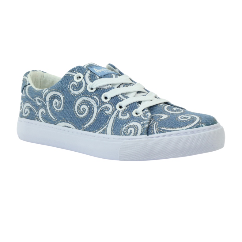 Sneakers American Club LH in denim con glitter blu grigio