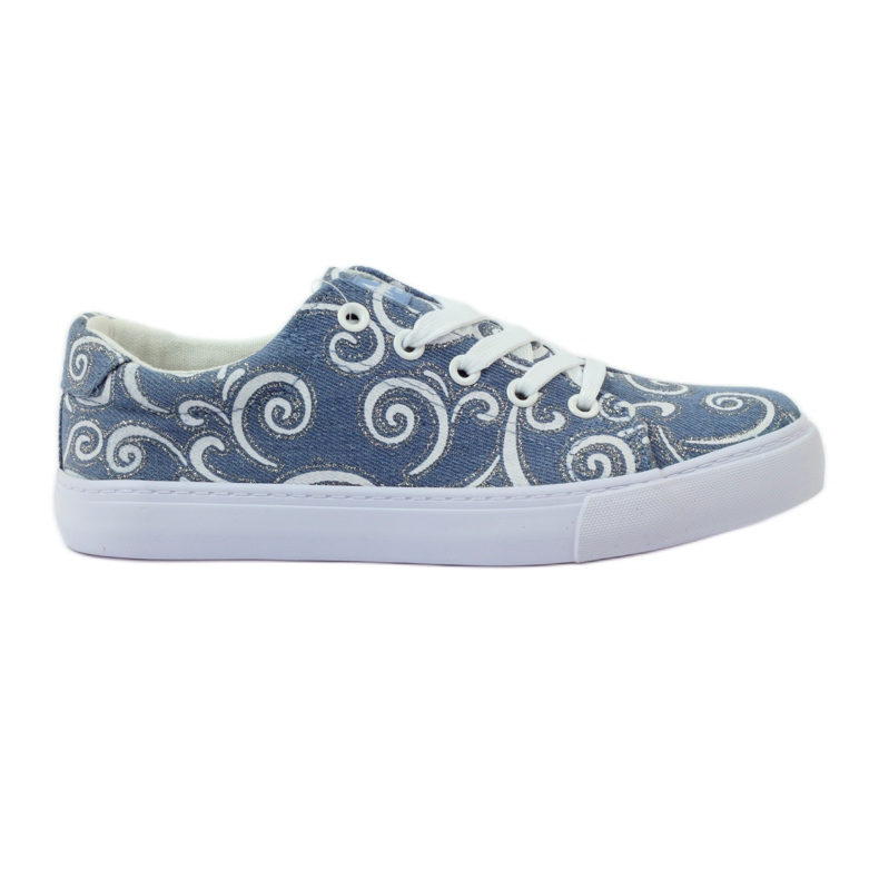 American Club Sneaker americane in denim glitterato blu
