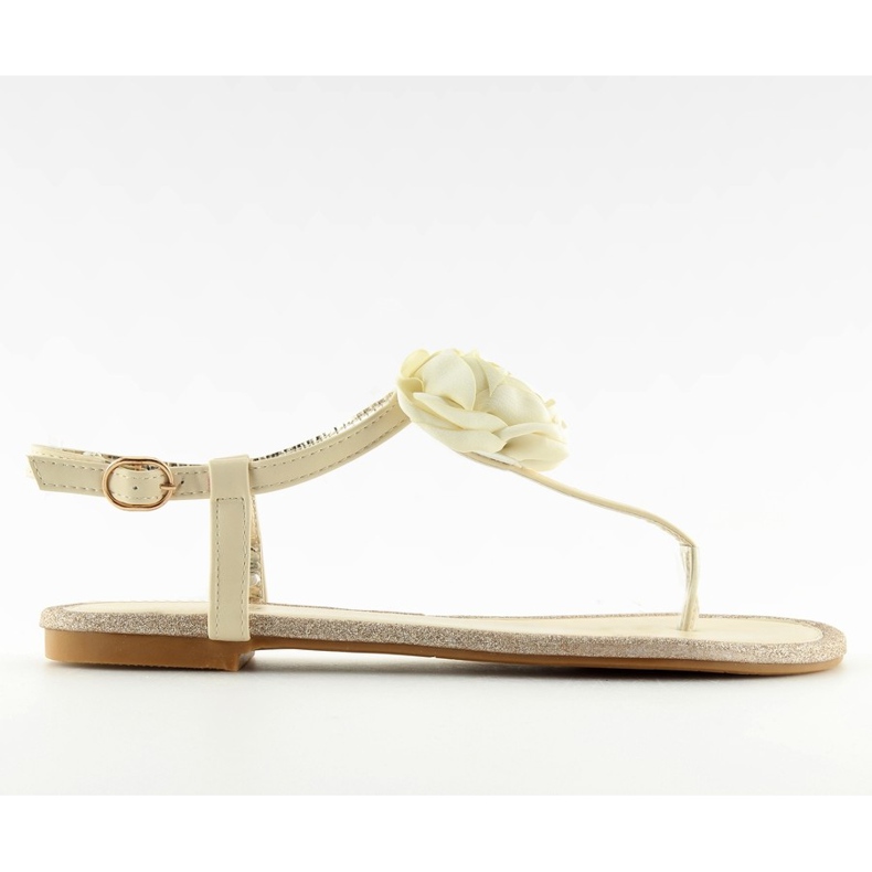 Infradito sandali con fiore beige T314P Beige